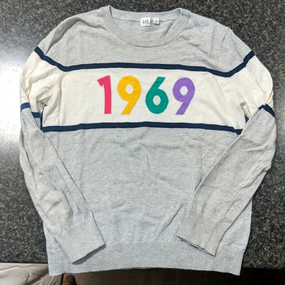 Gap Cotton Sweater, Grey 1969 Large